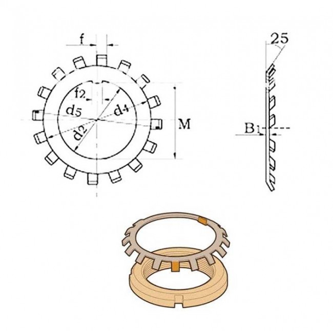 Fastenerdata Metric Tab bearing Locking Washer MBL Tab Washer