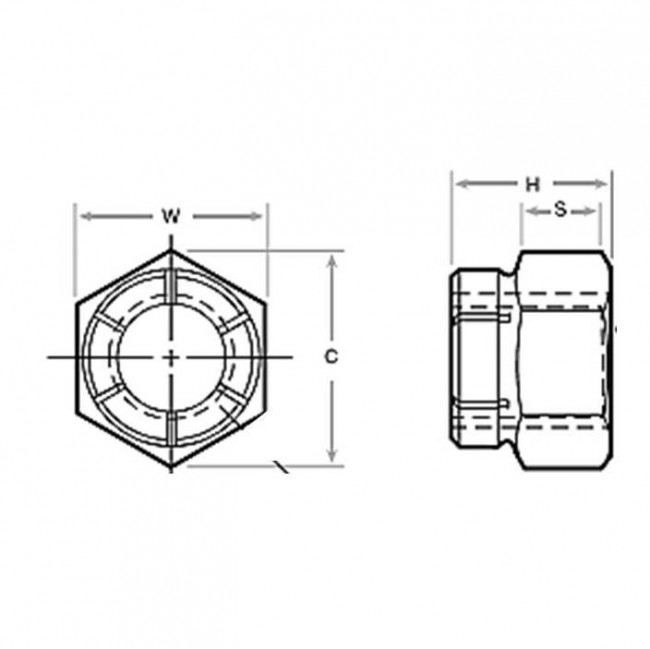 Fastenerdata UNC Flexloc Nut Full Height Heavy Duty Steel Fastener