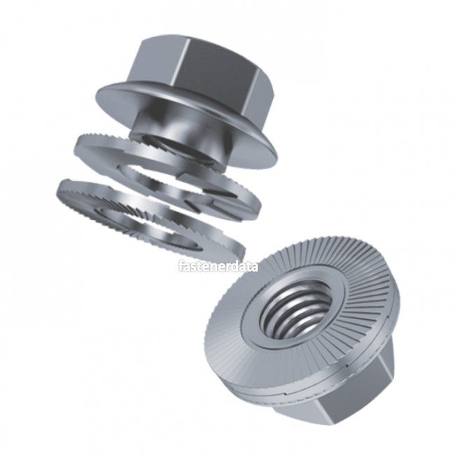 Fastenerdata Metric Course pitch Wedge Locking Nut steel Class8