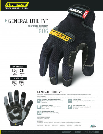 Ironclad coreline task specific General Utility™ GUG Industrial Glove