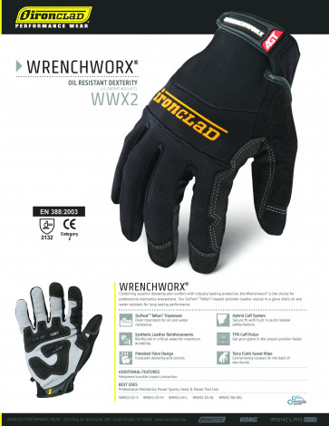 Ironclad coreline task specific Wrenchworx™ WWX2 Industrial Glove