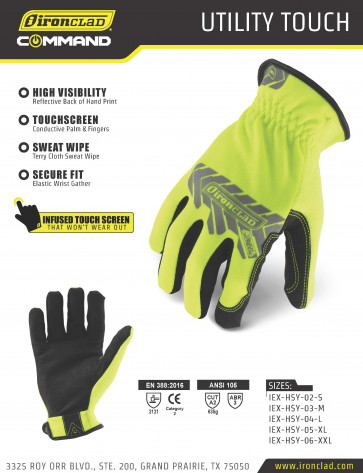 Ironclad command IEX Utility Yellow™ IEX-HSY Industrial Glove