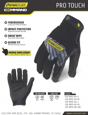 Ironclad command IEX Motor Pro ™ IEX-MPG Industrial Glove