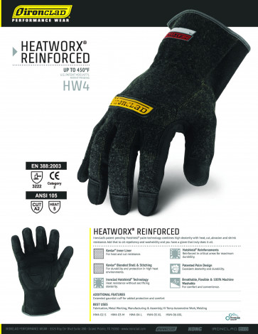 Ironclad coreline task specific Heatworx™ Reinforced HW4 Industrial Glove