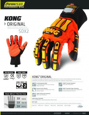 Ironclad KONG impact Original ™ SDX2 Industrial Glove