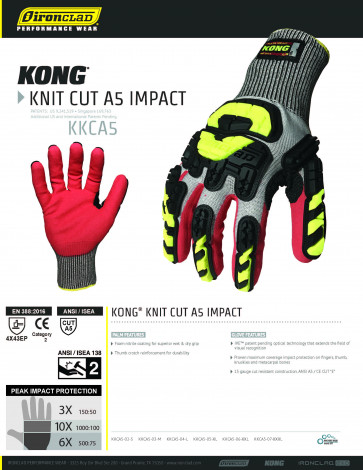 Ironclad KONG impact Knit Cut A5  KKCA5 Industrial Glove