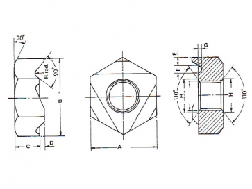 Metric Coarse Hexagon Spit Trap Projection Weld Nut Steel BLS060262