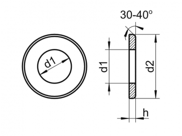 Metric Form A Flat Washer Type B Chamfer Steel-140Hv DIN125B