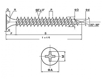 Metric Phillips Bugle Head DryWall Screw Coarse Thread Case Hardened Steel DIN18182C