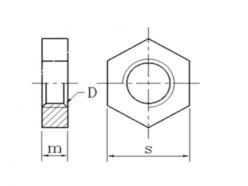 Metric Coarse Hexagon Lock Nut No Chamfer Class-4 DIN439A
