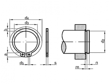 Metric Shaft External Circlip Spring-Steel DIN471