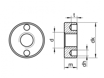 Metric Coarse Round Double Pin Nut Steel DIN547