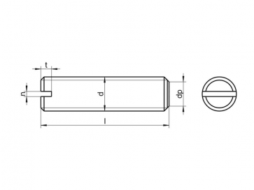Metric Coarse Slotted Grub (Set) Screw Flat Point Nylon-66 DIN551