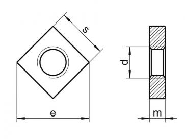 Metric Coarse Square Thin Nut Grade-4.6 DIN562