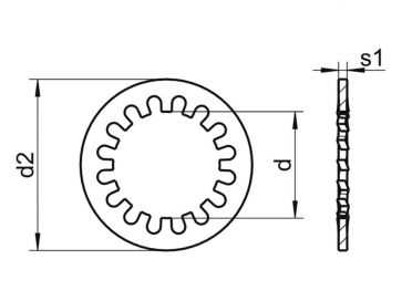 Metric Internal Toothed Shakeproof Washer Stainless-Steel DIN6797J