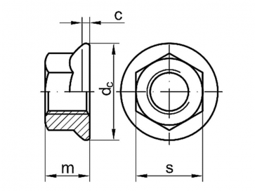 Metric Coarse Hexagon Flange Nut Class-8 DIN6923