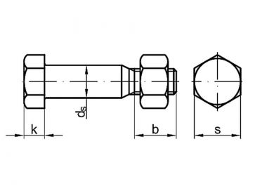 Metric Coarse Structural Shoulder Fit Bolt with Nut Grade-5.6 DIN7968