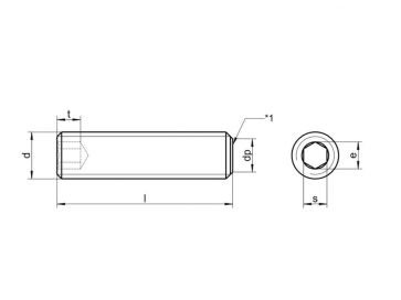 Metric Coarse Socket Set Screw Flat Point Stainless-Steel-A2 DIN913