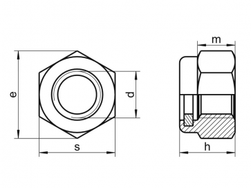 Metric Fine Nylon Insert Self Locking Nut Regular Type T  Class-8 DIN985