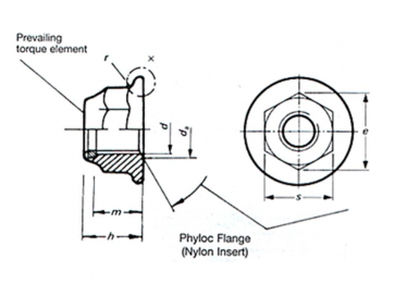 Metric Coarse Philidas Mk 8 Flange Nylon Insert Class-8 ISO7043