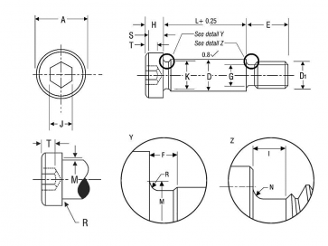 Metric Coarse Hexagon Socket Shoulder Screw f9 Grade-12.9 BS4168