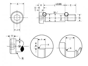 BSW Whitworth Hexagon Socket Shoulder Screw Grade-X(12.9) BS2470