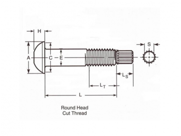 Metric Coarse Round Head Twist Off Tension Control Bolt Grade-10.9