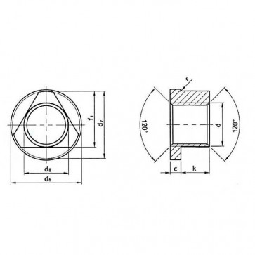 Metric Coarse Triangular Head Nut with Collar Steel DIN22425