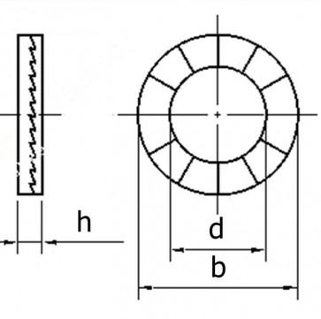 Metric Ribbed Locking Washer Pair Steel DIN25201