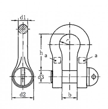 Metric D Shackles Bow Type Steel DIN82103