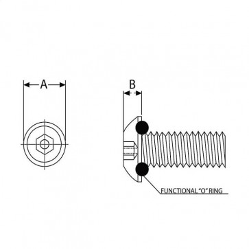 Metric Coarse Seal Screw Socket Button with Security Pin 