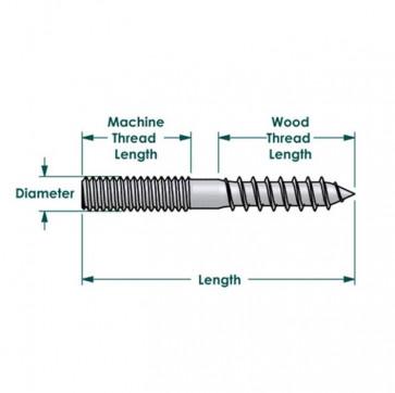 Metric Dowel Screw Wood To Parallel Thread Steel