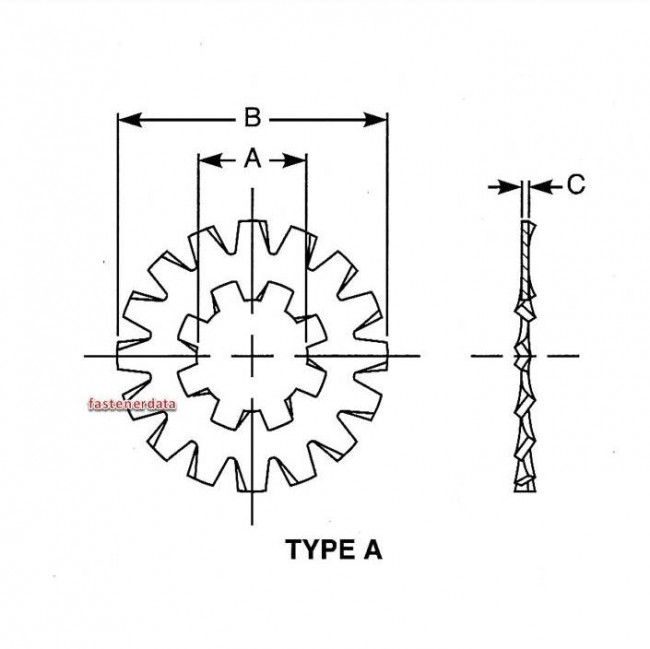 Fastenerdata Inch Internal and External Toothed Shakeproof Washer