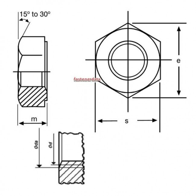 Fastenerdata Metric Coarse Structural Hexagon Full Nut HSFG Class10 BS EN15048 Fastener