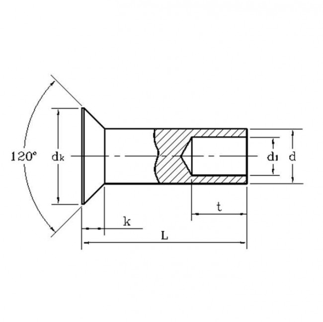 Fastenerdata Metric Countersunk Head Semi Tubular Rivet Steel DIN6792 Fastener Specifications