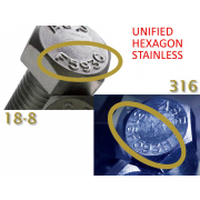 UNC Hexagon Head Bolt  Stainless-Steel 18/10-316-A4