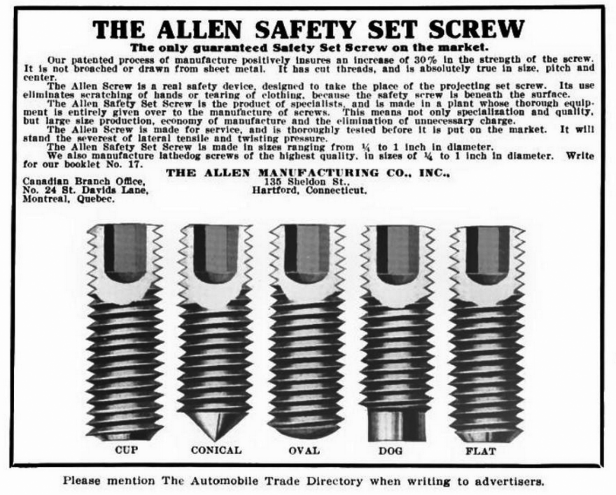 Set Screw Torque Chart