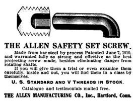 allen safety set screw