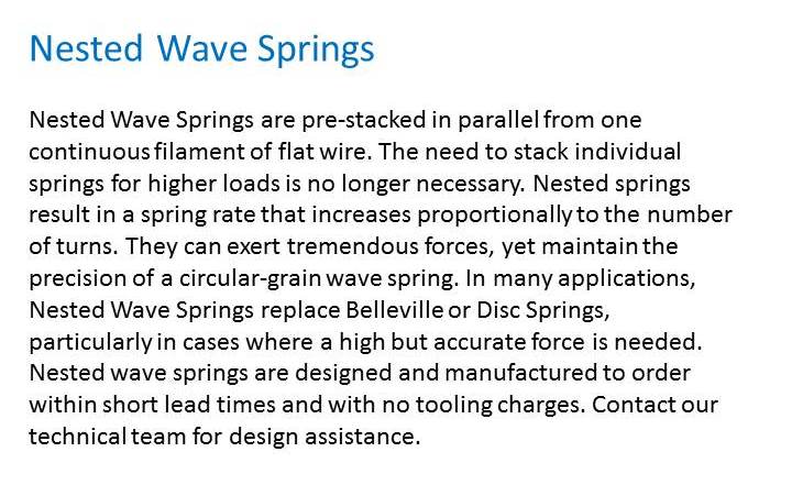 Smalley Nested Wave Spring Steel